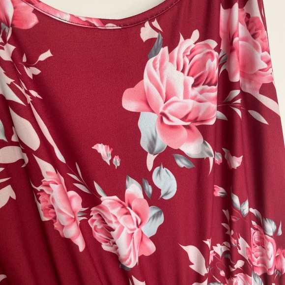 Red Floral Jumpsuit - Picture 4 of 5